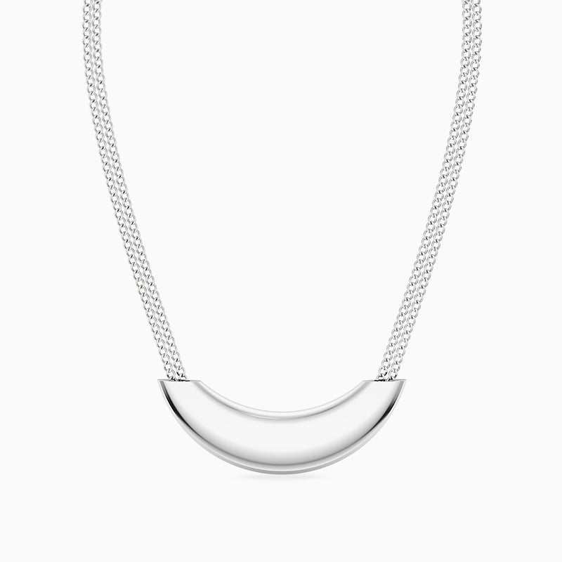 Waves by L'azurde Curved Necklace In Silver - Image 3